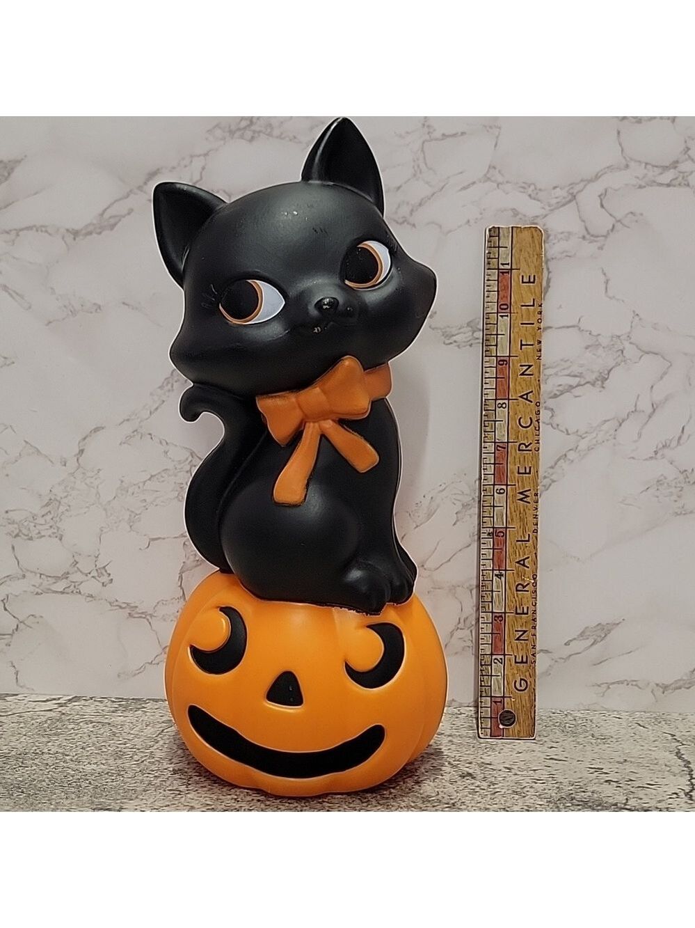 Hyde and Eek Boutique Lighted Blow Mold Black Cat & Halloween Pumpkin - Picture 3 of 10